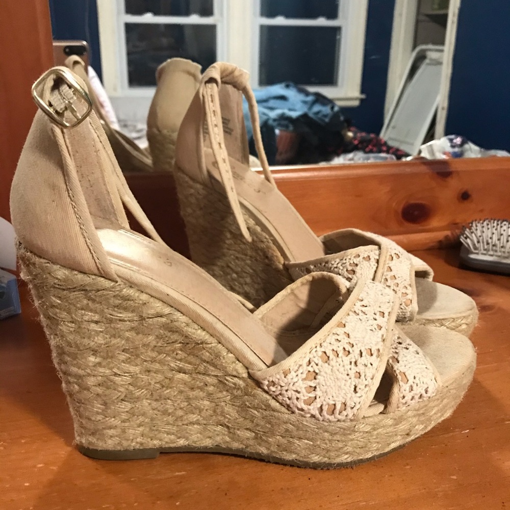 Candies woven wedge heels